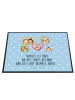 Mr. & Mrs. Panda Schreibtischunterlage Igel Familie mit Spruch in Blau Pastell