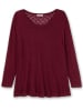 sheego V-Ausschnitt-Pullover in weinrot