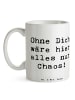 Mr. & Mrs. Panda Keramtiktasse Spruch Reinigungskraft Held mit S... in Weiß