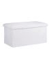 relaxdays Sitzbank in Weiß - (B)76,5 x (H)37,5 x (T)38,5 cm