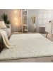 KADIMA DESIGN Hochflor Teppich Shaggy waschbar Unifarben Schlafzimmer in Weiß