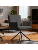 Home Nature Wohnkonzept Essstuhl aus Cord quadratisch 360° drehbar in Dunkelgrau 49x56x87 cm