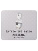 Mr. & Mrs. Panda Mousepad Pinguin Karate mit Spruch in Grau Pastell