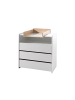 58 aufm Kessel WICKELKOMMODE Karilynn 90x74x106 aus MDF+Holz in Weiß