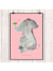 Mr. & Mrs. Panda Plakat Elefant Biene ohne Spruch in Rot Pastell