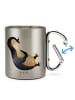 Mr. & Mrs. Panda Teetasse Pinguin Lachen ohne Spruch in Silber