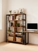 VASAGLE Bücherregal Barnet in Braun-Schwarz - (B)80 x (H)149 x (T)33 cm
