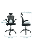 relaxdays Bürostuhl in Schwarz - (B)64 x (H)125 x (T)73 cm