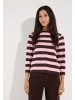 More & More kompaktes 3/4 Arm-Boxy-Blockstreifenshirt in rose/brown stripes