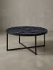 KADIMA DESIGN Couchtisch 80x36x80 cm mit Marmor Optik , Wohnzimmertisch mit in Schwarz