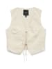 Vero Moda VMMILLIA SL EMBROIDERY WAISTCOAT in Oatmeal/W. Melange
