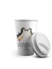Mr. & Mrs. Panda ToGo Kaffeebecher Pinguin Liebe mit Spruch in Weiß