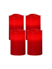 MARELIDA 4er LED Kerzenset in rot H: 12,5cm