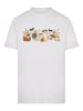 F4NT4STIC T-Shirt Halloween Geist Cute Buch in weiß
