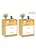 VASAGLE 2er-Set: Nachttisch Custos in Gelb und Weiß - (B)40.1 x (H)50.2 x (T)30 cm