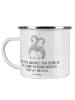 Mr. & Mrs. Panda Camping Emaille Tasse 7. Hochzeitstag Kupferhoc... in Weiß