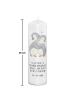 Mr. & Mrs. Panda Kerze Pinguine Kuscheln mit Spruch in Weiß
