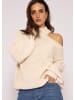 SASSYCLASSY Oversize Cut-Out Pullover in Beige