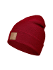 Occulto Winter Mütze Beanie Braun Label in Bordeaux Rot