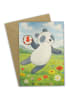 Mr. & Mrs. Panda Beileidskarte Panda Handball spielen Design ohn... in Weiß