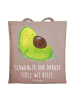 Mr. & Mrs. Panda Tragetasche Avocado Schwangerschaft mit Spruch in Braun Pastell