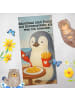 Mr. & Mrs. Panda Badehandtuch Pinguin Pommes Design mit Spruch in Weiß