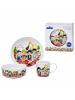 VAN WELL 3er Set Kindergeschirr Set Baustelle in bunt