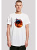 F4NT4STIC Long Cut T-Shirt Basketball On Fire Sport LONG in weiß