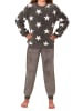 NORMANN langarm Schlafanzug Bündchen Sterne Coralfleece - 76988 in grau