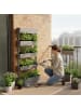 relaxdays Vertikalbeet in Grau - (B)80 x (H)180 x (T)48 cm