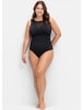 sheego Badeanzug in schwarz