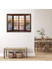WALLARENA Bild mit Rahmen 3D-Fenster in Beige