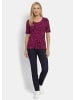 GOLDNER Jersey-Shirt mit schwungvollem Muster in bordeaux / gemustert