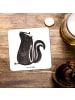 Mr. & Mrs. Panda Bierdeckel Stinktier Sitzen ohne Spruch in Weiß