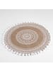 Douceur d’Intérieur Platzmatte RENATA, Jute, mit Pompons in Weiß, (B) 38 x (L) 38 cm