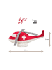 Efie Bio Kuscheltier Hubschrauber in Rot, Made in Germany, Größe ca. 28 cm