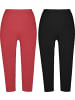Erwin Müller Single-Jersey Capri-Leggings 2er-Pack in rot/schwarz