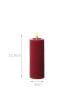 Adilina LED Kerze LINA Echtwachs Rustik-Optik 5x12,5cm in rot