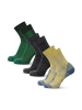 DANISH ENDURANCE Socken Light Hiking Crew in yellow/grey/green