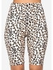 SASSYCLASSY Sport Radler Hose mit Leo-Print in Beige