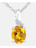 Diamant L'éternel Halskette mit Anhänger aus 375 Weißgold mit Diamant mit Citrin