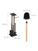 relaxdays WC Garnitur in Schwarz/ Natur - (B)21 x (H)65 x (T)18 cm
