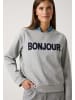 More & More Rundhals-Sweatshirt langarm in silvergrey melange