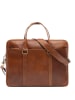 SID & VAIN Leder-Laptoptasche 15" Leder Businesstasche Unisex BRADY in braun