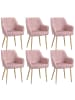 SONGMICS 6er-Set: Esszimmerstuhl in pastellrosa - (B)60 x (H)85 x (T)62.5 cm
