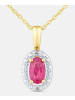 Diamant L'éternel Kette mit Anhänger, mit Rubin, 375 Gelbgold