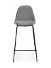 KADIMA DESIGN Hochstuhl Barhocker FENTON MINI aus Samt Metall | 41x41x89 cm in Grau