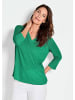 GOLDNER Kurzgröße:  Shirt Modisches 3/4-Arm-Oberteil in grün
