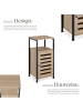 tectake Beistellschrank Durham 38,5 x 31,5 x 81 cm, Industrial Holz hell, Eiche Sonoma