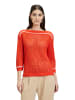 Betty Barclay Lochstrick-Pullover mit Strickdetails in Patch Red/White